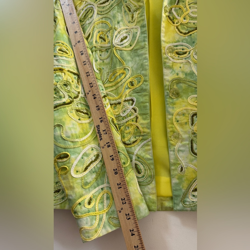 ANAGE Vintage Art To Wear Tie Dye Beaded Jacket S - Picture 8 of 12